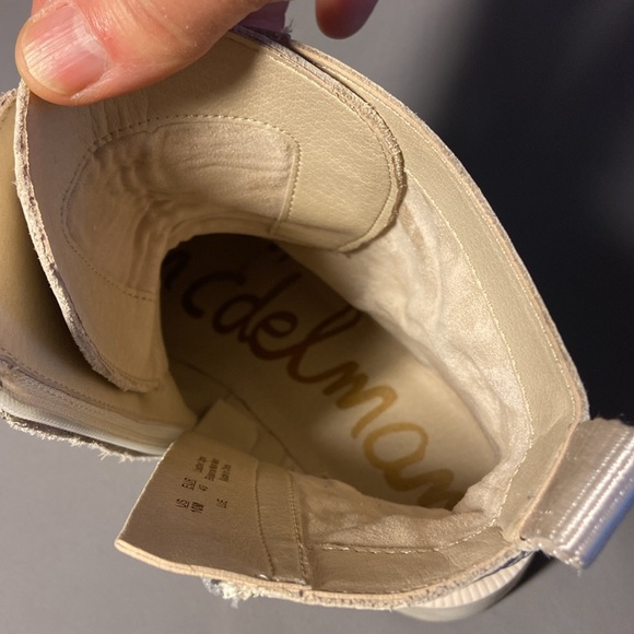 Sam Edelman Lue Ivory Chunky Block Heel Lace Up Ankle Combat Boots Size 10 - Picture 6 of 10